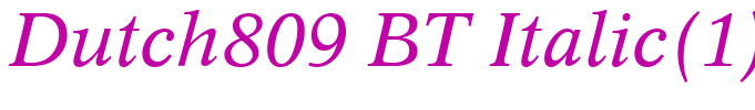 Dutch809 BT Italic(1)